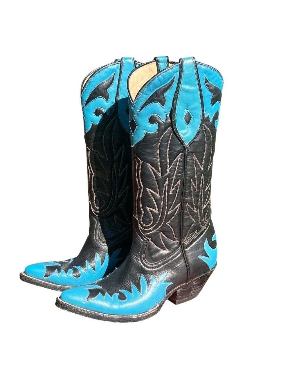 Vintage Rancho Loco Black & Blue Western Boots Sz-5